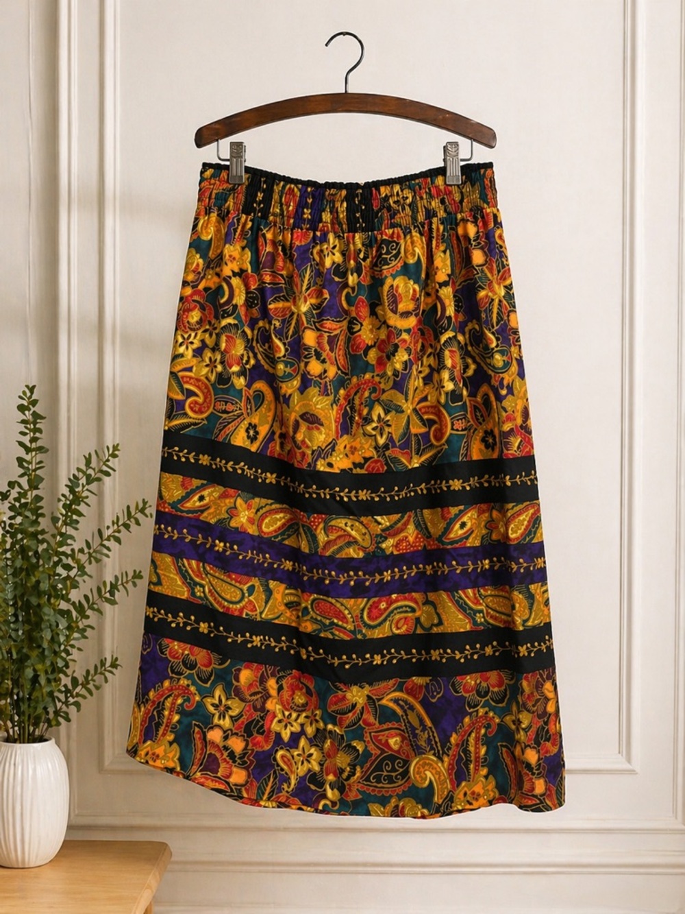Elyse Hart Ltd Petites Floral Paisley Bohemian Skirt Size Small.